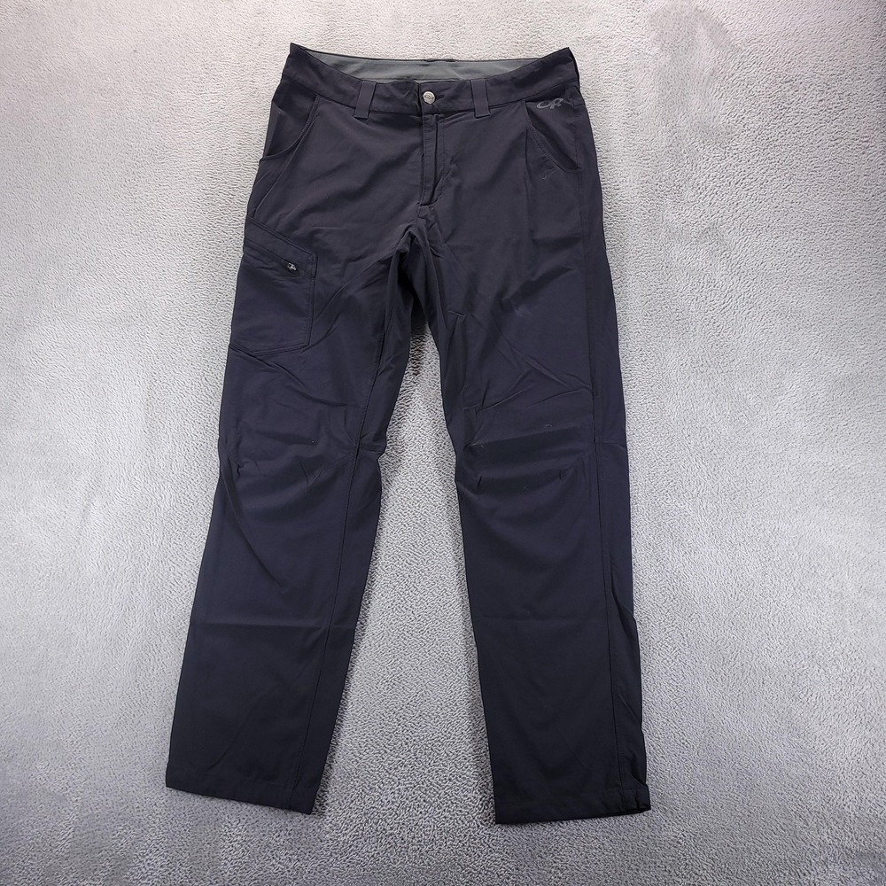 Outdoor Research Pants Mens 32x30 Black Softshell Hiking Stretch Zip Pocket